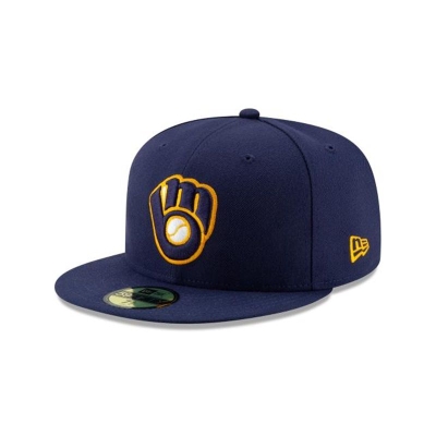 Milwaukee Brewers Gorra | New Era MLB Alt 2 Authentic Collection 59fifty Fitted Cap Mexico - Azules